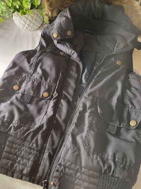 Black Quilted Hooded Puffer Jacket
